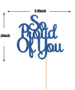 So Proud of You Cake Topper - Senior Graduation Party Decorations - High School College Graduation Cake Topper - Congrats Grad Party Decorations Supplies (Blue) 10 71D2lot7b2L