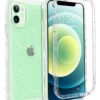 Coolwee Crystal Glitter Full Protective Case Compatible with iPhone 12, Compatible with iPhone 12 Pro Heavy Duty Hybrid 3 in 1 Rugged Shockproof Women Girls Transparent Shiny Clear Bling Sparkle Crystal Bling 55 71D33aooVL