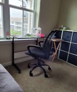 Office Chair Ergonomic Cheap Desk Chair Mesh Computer Chair Lumbar Support Modern Executive Adjustable Stool Rolling Swivel Chair for Back Pain (Black) Black 28 71D37jIGxL