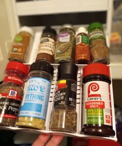 YouCopia SpiceStack Adjustable Spice Rack Organizer, Pull-Down 24-Bottle Seasonings and Spices Holder for Kitchen Cabinet and Pantry Organization with 104 Included Labels White 36 71D3CxU66rL