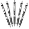 Pentel EnerGel Deluxe RTX Retractable 0.7mm Fine Line Metal Tip Liquid Gel Pen , Black Ink, 1 Set, 5 pens per set 16 71D3LhXhDsL