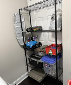 Amazon Basics 5-Shelf Adjustable, Heavy Duty Storage Shelving Unit (350 lbs loading capacity per shelf), Steel Organizer Wire Rack, Black, 36" L x 14" W x 72" H No Wheels 50 71D3l7i20tL