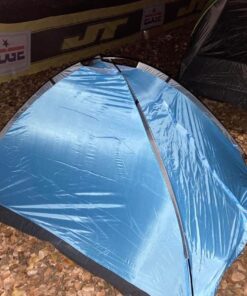 2-Person Camping Tent – Includes Rain Fly and Carrying Bag – Lightweight Outdoor Tent for Backpacking, Hiking, or Beach by Wakeman Outdoors Dome Blue 50 71D4YNBWFVL