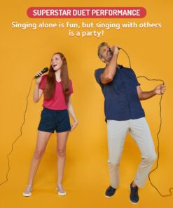 Singing Machine Wired Microphone for Karaoke, (Black) - Unidirectional Dynamic Vocal Microphone - Plug-In Microphone for Karaoke Machine, AMP, & Speaker - Mic for Singing, Public Speaking, & Parties 1 Black 17 71D4ZVINspL