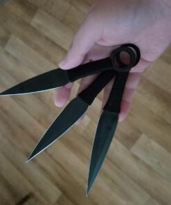 Ace Martial Arts Supply Ninja Stealth Black Throwing Knives with Nylon Case (Set of 3) Kunai 28 71D4iP8KvgL