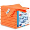 MW Pro Microfiber Cleaning Cloth | Orange (12 Pack) | Size 16" x 16" | All Purpose Microfiber Towels - Clean, Dust, Polish, Scrub, Absorbent 61 71D4iq6LnML