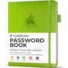 Clever Fox Password Book with tabs. Internet Address and Password Organizer Logbook with alphabetical tabs. Small Pocket Size Password Keeper Journal Notebook for Computer & Website Logins (Green) Green Small (4.0 x 5.5 Inch) 17 71D4z8OntL