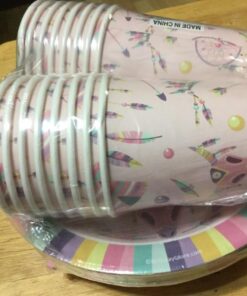 Pink Tribal Boho Girl Birthday Party Supplies Set Plates Napkins Cups Tableware Kit for 16 16 71D5B3911L