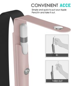MoKo Pencil Case Fit Apple Pencil (USB-C), Apple Pencil 1st/2nd Generation, Elastic Band Detachable Stylus Pens Pocket Protective Pouch for 9.7"-12.9" Tablet,Rose Gold Rose Gold 47 71D6TmwL4L