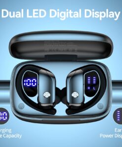 Alternative view of bmani Wireless Earbuds Bluetooth Headphones 48hrs Play Back Sport Earphones with LED Display Over-Ear Buds with Earhooks Built-in Mic Headset for Workout Black