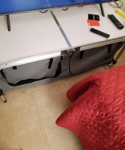 CampLand Outdoor Folding Table Aluminum Lightweight Height Adjustable with Storage Organizer for BBQ, Party, Camping White 36 71D6k8u5rmL