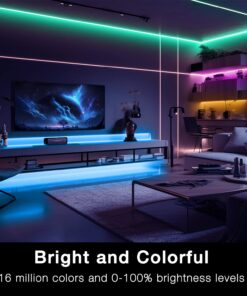 DAYBETTER Smart WiFi Led Lights 100ft, Tuya App Controlled Led Strip Lights, Work with Alexa and Google Assistant, Timer Schedule , Color Changing Led Lights for Bedroom Party Kitchen 26 71D6u5jRudL