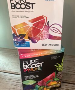Pureboost Clean Energy Drink Mix + Immune System Support. Sugar-Free Energy with B12, Multivitamins, Antioxidants, Electrolytes (Combo Pack, 30 Stick Packs) Combo Pack 36 71D72l8Nt0L