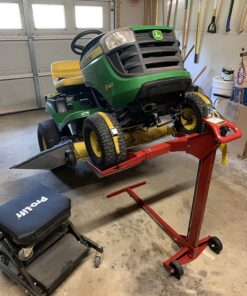 MoJack EZ Max - Riding Lawn Mower Lift, 450lb Lifting Capacity, Fits Most Residential & ZTR Mowers, Space-Saving Folding, Ideal for Mower Maintenance & Repair, Red 1 40 71D7NTtY56L