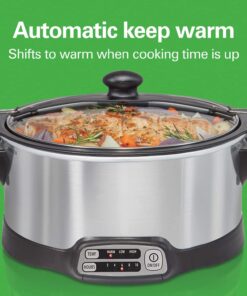 6 Quart Slow Cooker - Programmable Cook Crock with Stovetop Safe Sear(Silver) 11 71DAB4mmwiL