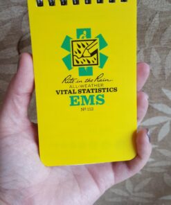 Rite in the Rain Weatherproof EMS Notebook, 3" x 5", Yellow Cover, Vital Stats Pages (No. 112) 1 Pack 9 71DASCeY4L