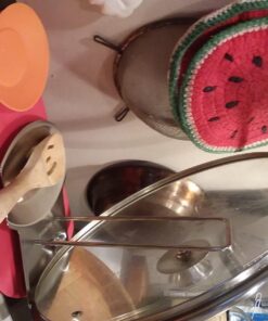 Yummy Sam Pot Lid Holder and Spoon Rest, Stainless Steel Utensils Lid Spoon Holder Ladle Rest Pot Lid Rack Shelf Stand Holder Multifunctional Storage Rack Stove Organizer (Silver) 53 71DAUrJA9LL