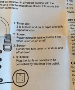 Outdoor Light Timer Waterproof, 24 Hours Plug in Timer with 2, 4, 6 or 8 Hours Countdown Mode, 3 Grounded Electrical Outlet for Outdoor Backyard Garden Patio Lights 3 Outlets-Timer 25 71DAhW07ftL