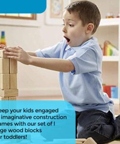 Alternative view of Standard Unit Building Blocks for Toddlers with Storage Tray (64 Pcs) Sanded Wood Blocks for Children, Original STEAM, and STEM Learning, Classic Wooden Toys for Kids Parties and Classrooms