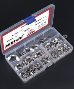 Hilitchi 100-Pcs M3 M4 M5 M6 M8 M10 Wingnut Butterfly Wing Nuts Assortment Kit, 304 Stainless Steel 11 71DBN2XaxML