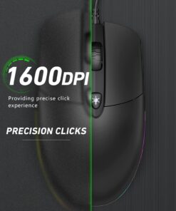 LED Wired Mouse, RGB Silent Corded Computer Mouse for Office and Home, Wired USB Mouse Compatible with Windows PC, Laptop, Notebook, Chromebook - Black 15 71DBz3uD0L