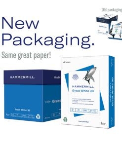 Hammermill Printer Paper, Great White 30% Recycled Paper, 8.5 x 11 - 3 Ream (1,500 Sheets) - 92 Bright, Made in the USA, 086820C 3 Ream | 1500 Sheets Letter (8.5x11) 15 71DCIsgTH2L