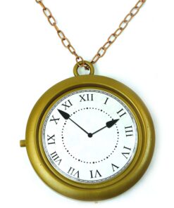Skeleteen Jumbo Gold Clock Necklace - White Rabbit Clock, Hip Hop Rapper Clock - 1 Piece 22 71DCR4Ud9LL