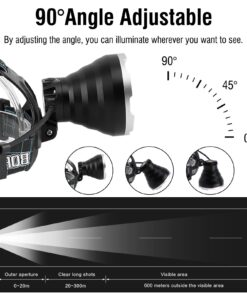 BORUIT B10 Rechargeable Headlamp Super Bright 100000 Lumens - 4 Modes LED Head Lamp USB Waterproof Headlight fit Adult Hunting Fishing Camping Hiking Outdoor White 11 71DCcH Gu9L