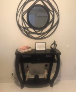 Deco 79 Polystone Woman Standing African Sculpture with Red Water Pots and Black Base, Set of 2 16"H, 4"W, Cream 39 71DClbiC0jL