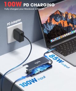 ikling USB C Hub, 9-in-1 USB C Adapter with 4K USB C to HDMI, VGA, Gigabit Ethernet, 100W PD, 2 USB-A 5 Gbps, MicroSD/SD Card Reader, USB C Dock for Most Type-C Devices 9 IN 1 HUB 38 71DD8qvPYDL