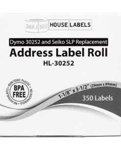 HOUSELABELS Compatible DYMO 30252 Address Labels (1-1/8" x 3-1/2") Compatible with Rollo, Some DYMO LW Printers, 12 Rolls / 350 Labels per Roll 14 71DE7vGcL