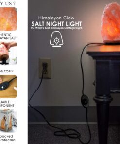 Himalayan Glow 1004 Crystal Himalayan Salt Lamp, Night Light Hand Crafted for Home Decor, 7-9 Inch, Orange/Amber Natural Salt Lamp (Pack of 1) 30 71DEBJnlWjL