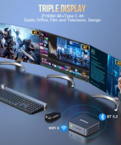 GMKtec K1 Mini Powerhouse Gaming Computer AMD Ryzen 7 6800H (8C/16T, 4.70Ghz), Mini Gaming PC 16GB DDR5+512GB M.2 2280 PCle SSD AMD Radeon 680M, Windows 11 Pro, WiFi 6, BT 5.2, DP, RJ45 2.5G AMD Ryzen 7 6800H 16GB+512GB 23 71DEGszKG4L