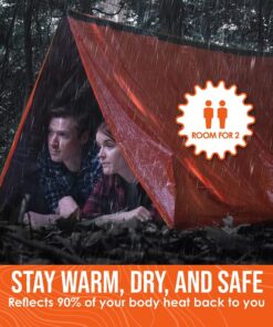 Go Time Gear Life Tent Emergency Survival Shelter – 2 Person Emergency Tent – Use As Survival Tent, Emergency Shelter, Tube Tent, Survival Tarp - Includes Survival Whistle & Paracord Green 2 Pack 12 71DEtLTnZL