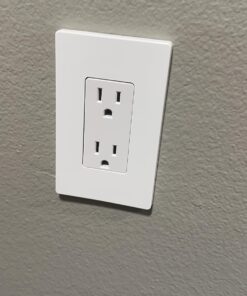 ENERLITES Screwless Decorator Wall Plates Child Safe Outlet Covers, Size 1-Gang 4.68" H x 2.93" L, Unbreakable Polycarbonate Thermoplastic, SI8831-W-10PCS, Glossy, White, 10 Count Standard Size 32 71DF oFeQL