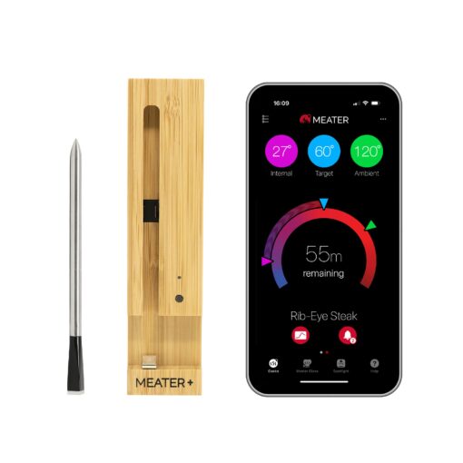 MEATER Plus: Long Range Wireless Smart Meat Thermometer with Bluetooth Booster | for BBQ, Oven, Grill, Kitchen, Smoker, Rotisserie | iOS & Android App