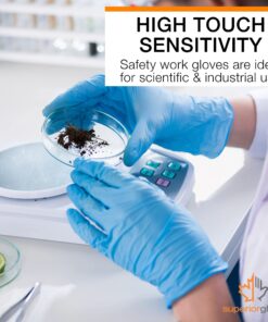 Superior Glove KeepKleen Contour Work Nitrile Gloves (100 Count) Latex Free Glove, Disposable Gloves, Powder Free, 9" Length - RDCNPF (Medium) Medium (100 Count) Blue 15 71DFDt0ibeL