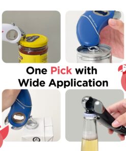 Kitchen Mama Epic One Multifunction Opener: A Pick Ergonomic Opener- Magnetic Bottle Opener, Beer & Soda Can Opener, Pull Tab & Jar Opener for Weak Hands and Arthritis, Christmas Gift Ideas (Red) Red 9 71DFN7q5caL