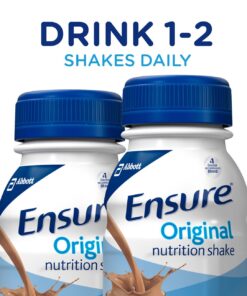 Ensure Original Nutrition Shake with 9 Grams of Protein, Meal Replacement Shakes, Milk Chocolate, 8 fl oz (Pack of 16) 14 71DFoitAOfL
