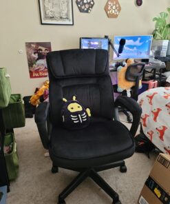 Amazon Basics Classic Office Desk Computer Chair - Adjustable, Swiveling, Ultra-Soft Microfiber, Lumbar Support, 28"D x 25"W x 43.5"H, Black 54 71DH8eivr8L