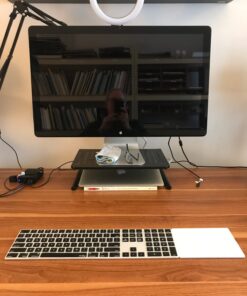 Monitor Stand Riser, Monitor Riser, Laptop Stand for Desk, Laptop Riser, Desk Organizer for Monitor, Laptop Shelf w/Vented for Screen, Computer Stand for Laptop, PC, Printer, for Home & Office Black 48 71DHq1L0A0L