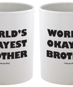 Funny Guy Mugs World's Okayest Brother Ceramic Coffee Mug - 11oz - Ideal Funny Coffee Mug for Women and Men - Hilarious Novelty Coffee Cup with Witty Sayings 10 71DHukIX2HL