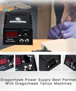 Dragonhawk Complete Tattoo Kit for Beginners 2 Pro Tattoo Machine Tattoo Power Supply Kit Tattoo Inks 20 Tattoo Needles Tips Tattoo Supplies Kit with Case 31 71DI Rm7TL