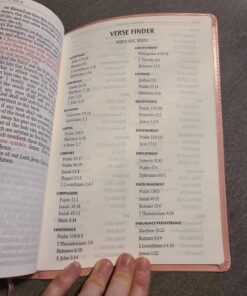 KJV Holy Bible, Giant Print Full-size Faux Leather Red Letter Edition - Thumb Index & Ribbon Marker, King James Version, Pink Leather Bound 56 71DIMOeoPBL