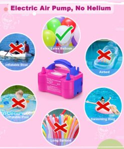 IDAODAN Electric Balloon Pump, Portable Electric Balloon Blower Machine Balloon Air Pump Dual Nozzle Rose Red 110V 600W Balloon Inflator for Party Decorations Pink/Blue 26 71DIfStcPLL