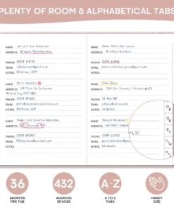 Taja Address Book with Alphabetical Tabs,Hardcover Address Book Large Print for Record Contacts, Small Address Book to Store All Your Important Informations In One Place - Rose Gold a. Rose Gold 9 71DIgY9FErL