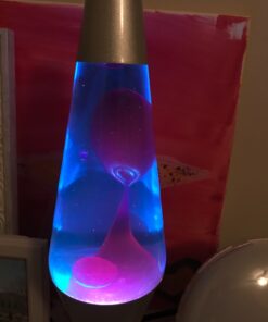 14.5-Inch Silver Base Lava Lamp with Purple Wax in Blue Liquid - 2118 Purple/Blue 30 71DJckmdgKL
