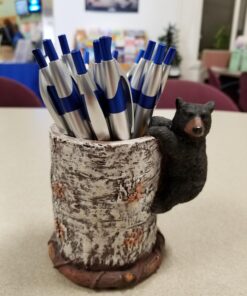 Black Bear Cub Climbing a Birch Pen Pencil Holder Cup, 4.25-inch 17 71DJogWujL
