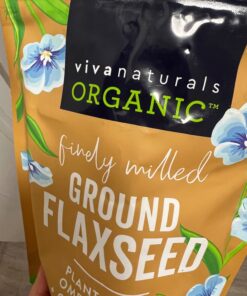 Viva Naturals Organic Ground Flaxseed - Premium Quality Plant-Based Protein and Vegan Omega 3 with Fiber, Perfect for Smoothies, Non-GMO and Gluten Free, 15 oz (425 g) 15 Ounce (Pack of 1) 35 71DKrIG8dwL