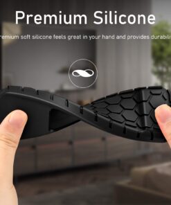 Fintie Protective Case for Apple TV 4K/ HD Siri Remote (1st Gen) - Honey Comb Lightweight Anti Slip Shockproof Silicone Cover for Apple TV 4K 5th 4th Gen Siri Remote Controller, Black 30 71DL1LNINTL